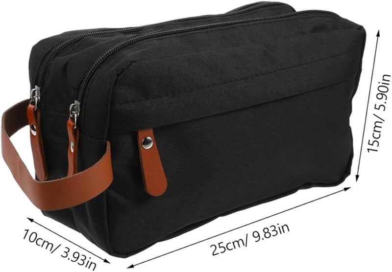 Large Capacity Black Portable Makeup Bag Organizer Travel Cosmetic Pouch Foldable Hanging Toiletries Bag - Image 2